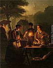 Petrus Van Schendel Famous Paintings - An Evening Market